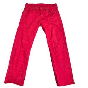Levi's 569 Jeans Size 32X32 Men's Red Loose Fit Straight Leg Stretch Denim
